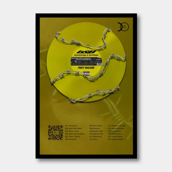 POST MALONE – BEERBONGS & BENTLEYS VINYL WALL ART