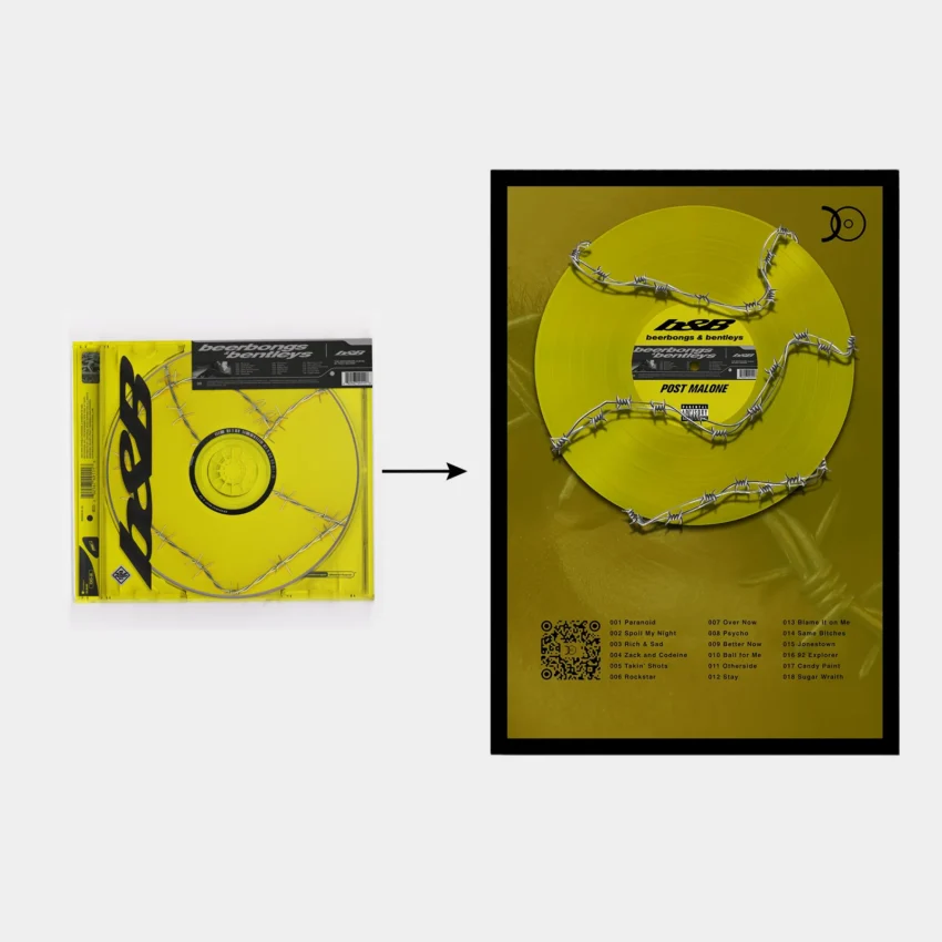 POST MALONE – BEERBONGS & BENTLEYS VINYL WALL ART - Image 2
