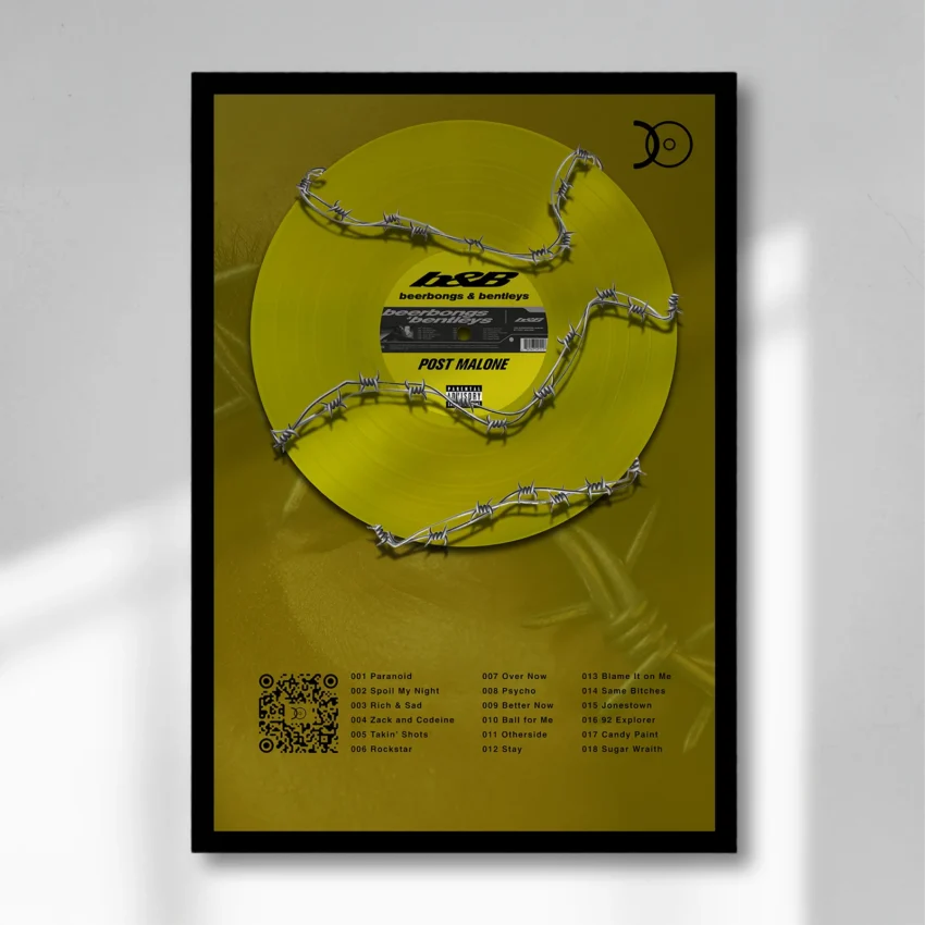 POST MALONE – BEERBONGS & BENTLEYS VINYL WALL ART - Image 5