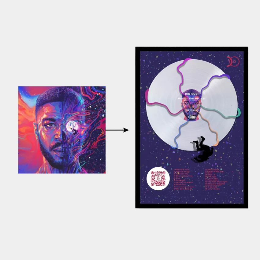 KID CUDI – MAN ON THE MOON 3 VINYL WALL ART - Image 2