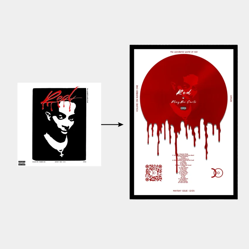 PLAYBOICARTI – WHOLE LOTTA RED VINYL WALL ART - Image 2