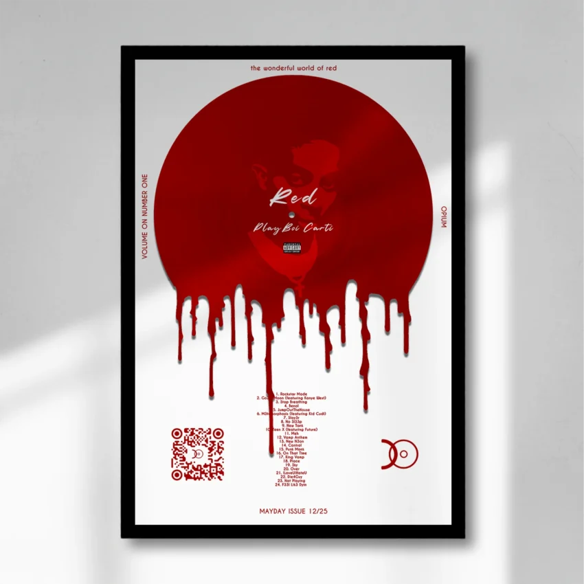 PLAYBOICARTI – WHOLE LOTTA RED VINYL WALL ART - Image 5