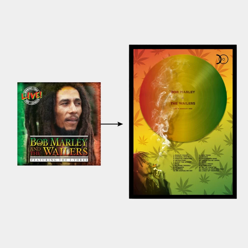 BOB MARLEY– LIVE IN GERMANY 1980 VINYL WALL ART - Image 2