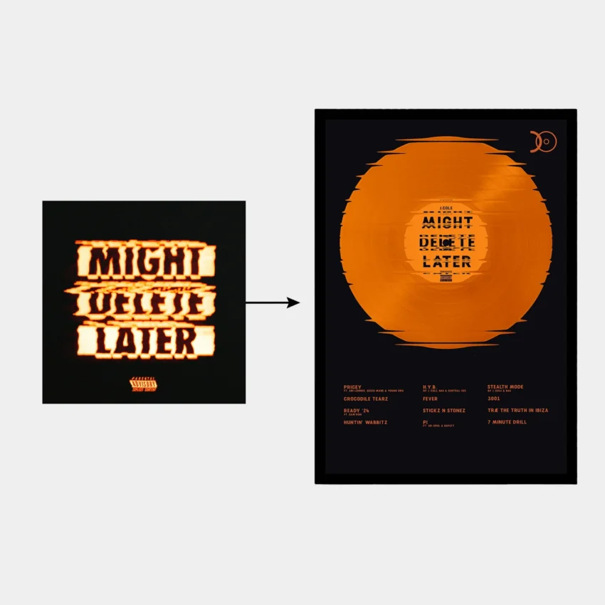 J. COLE – MIGHT DELETE LATER VINYL WALL ART - Image 2