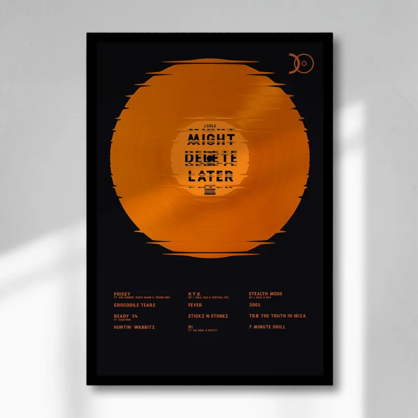J. COLE – MIGHT DELETE LATER VINYL WALL ART - Image 4