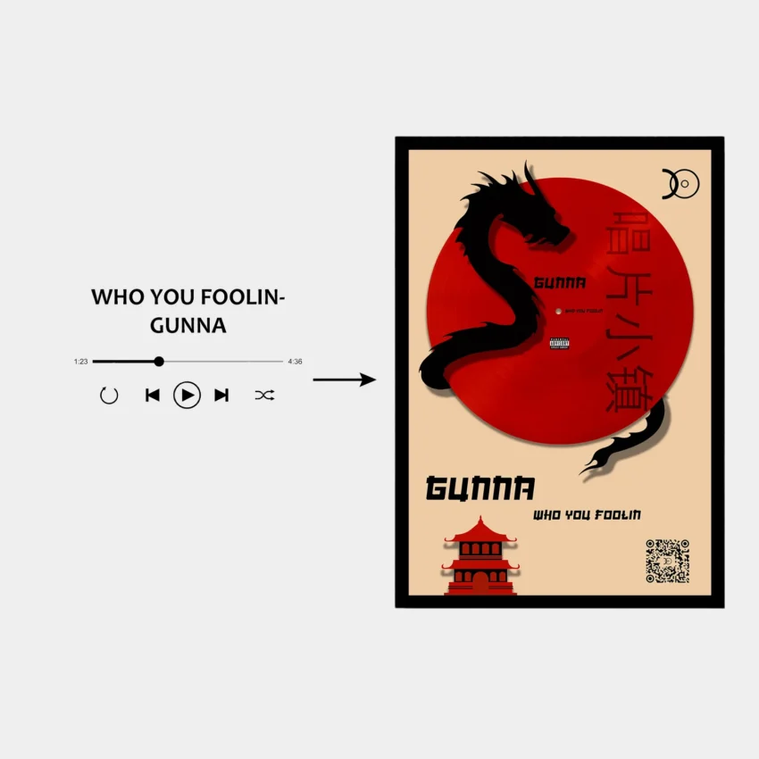 GUNNA – WHO YOU FOOLING VINYL WALL ART - Image 2