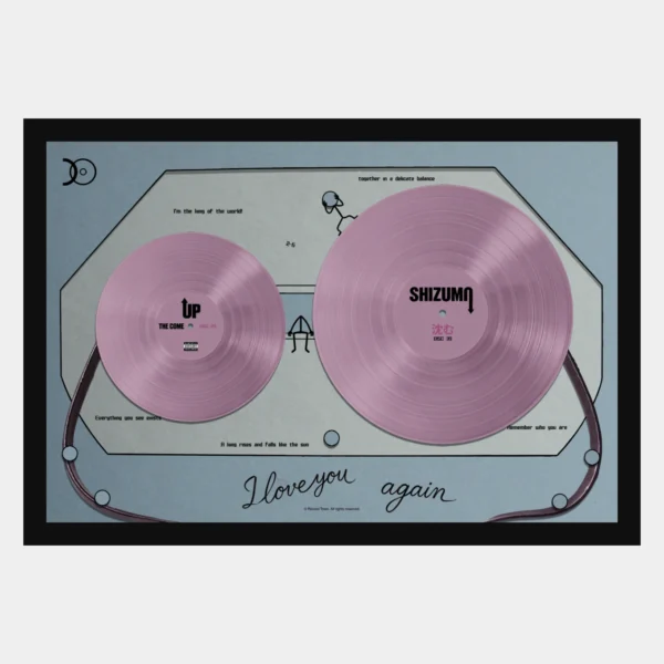 Cassette Tape Collection Blue Pink - Black Frame