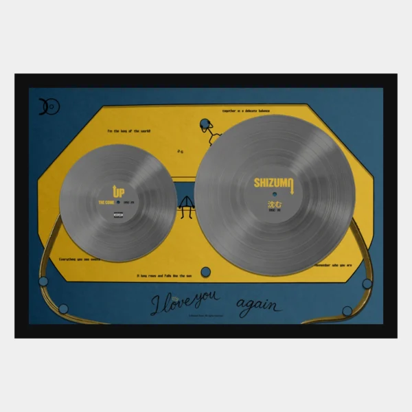 Cassette Tape Collection Blue Yellow - Black Frame