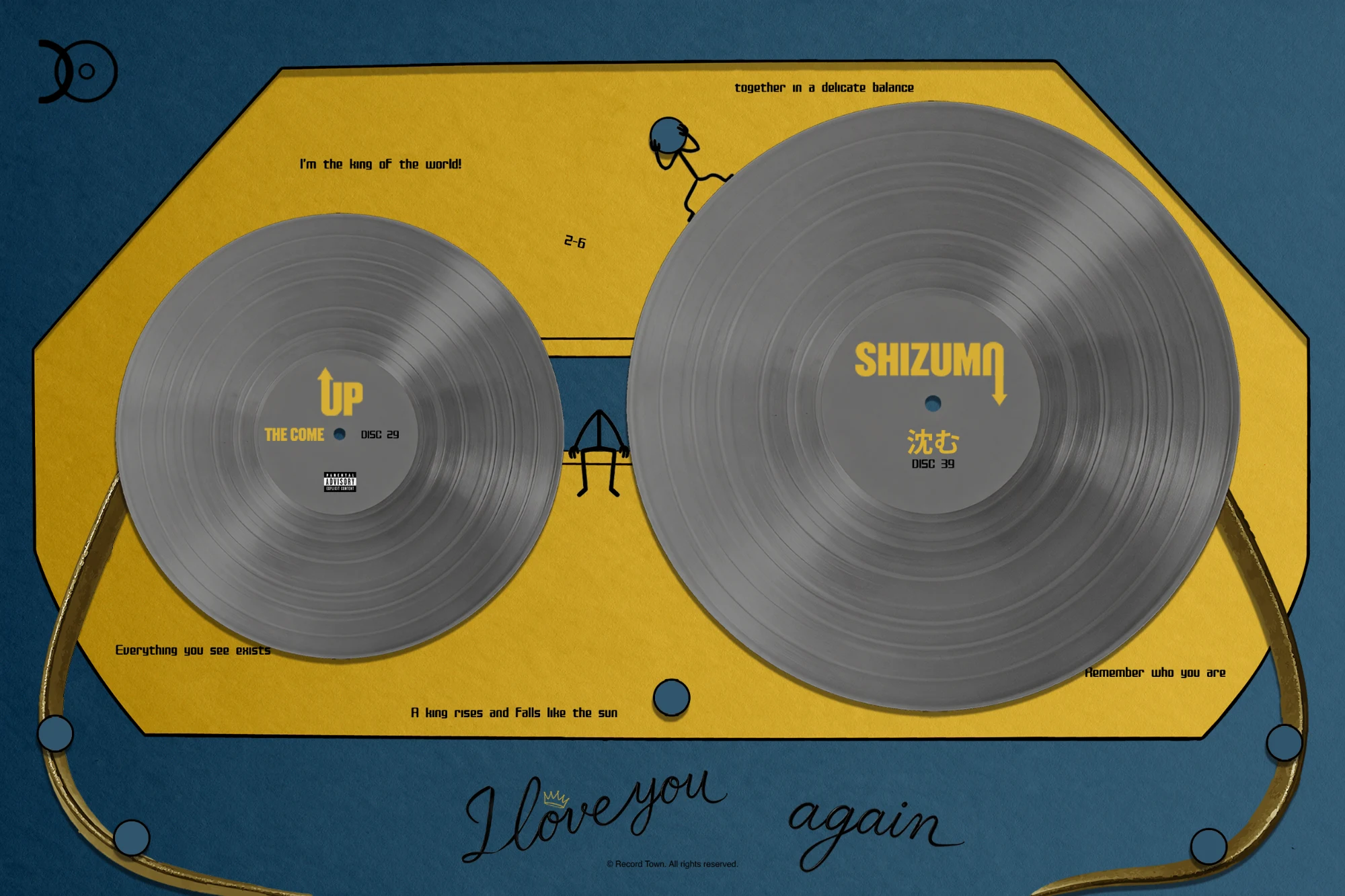 Cassette Tape Collection Blue Yellow - Artwork