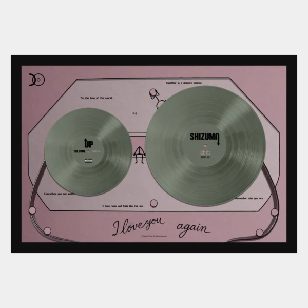 Cassette Tape Collection Pink Green - Black Frame